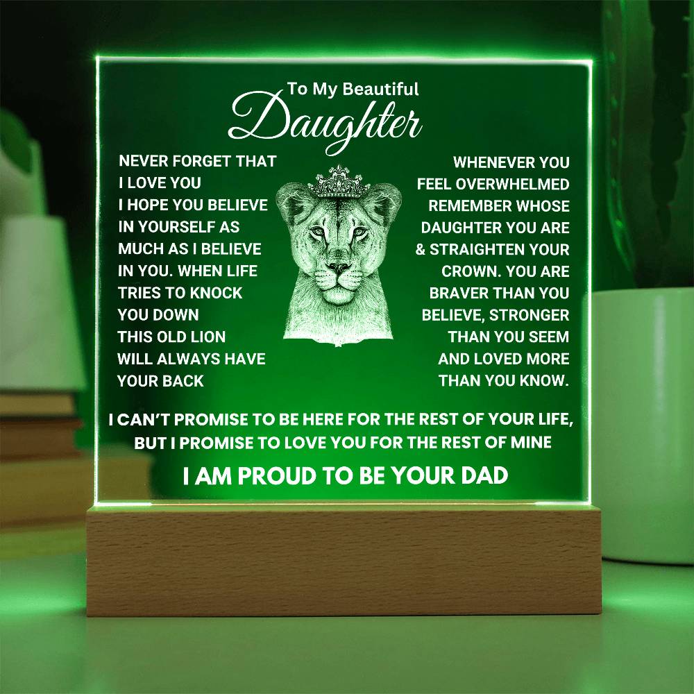 Heartfelt Gift for Daughter from Dad - I am proud to be your Dad - Color Changing Lamp