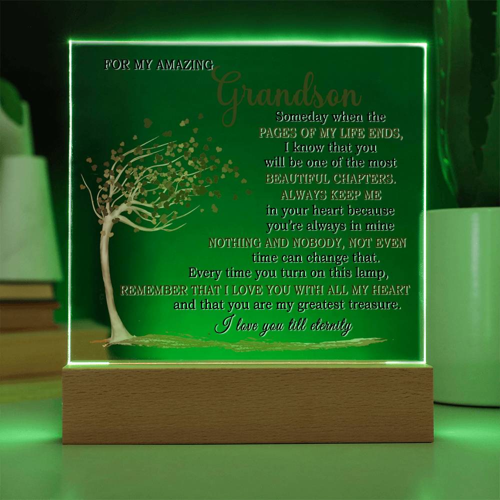 Hearfelt Gift for Grandson - Lamp of eternal love