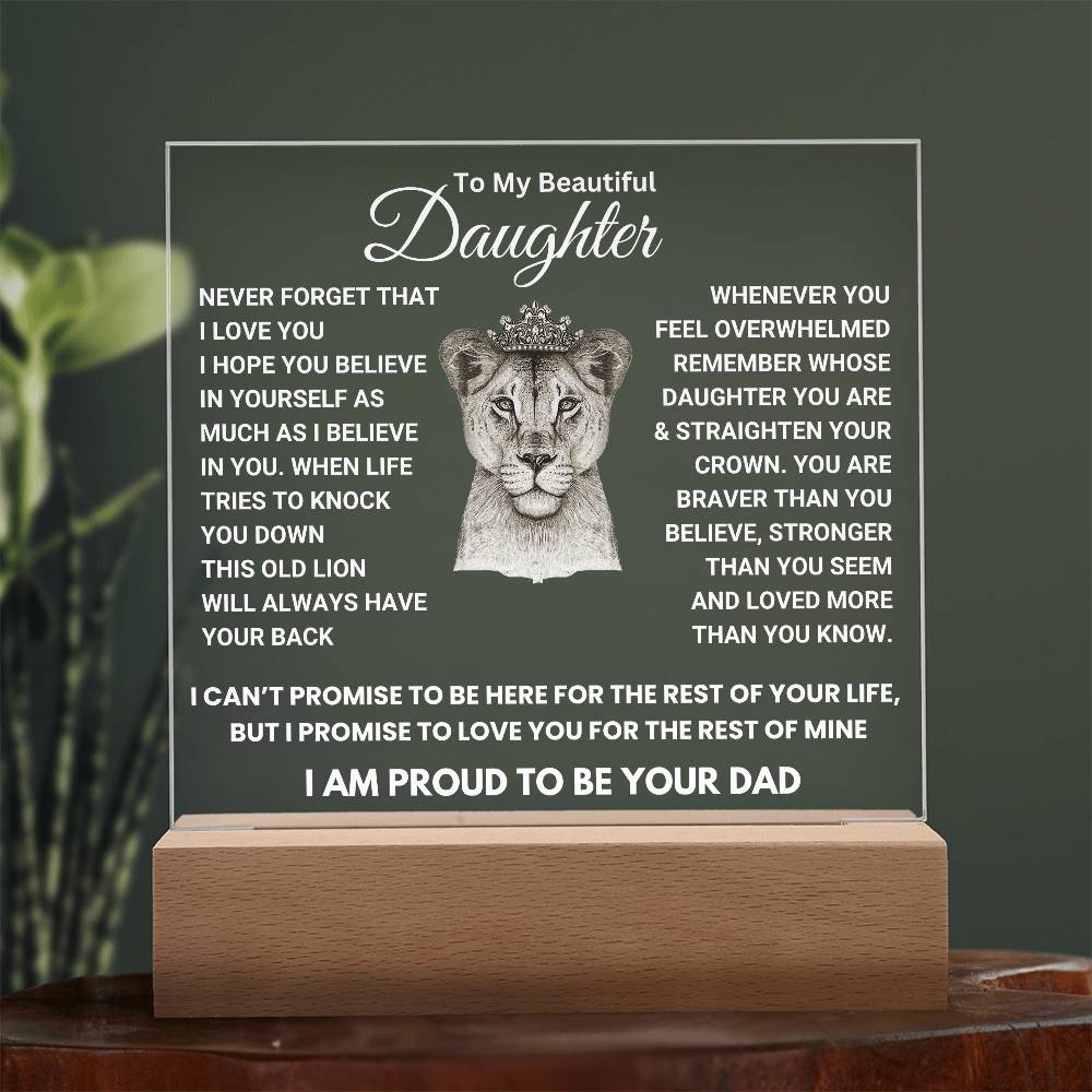 Heartfelt Gift for Daughter from Dad - I am proud to be your Dad - Color Changing Lamp