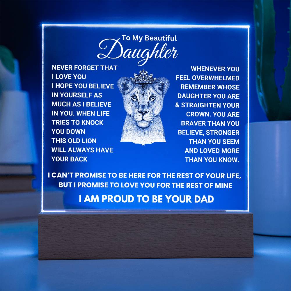 Heartfelt Gift for Daughter from Dad - I am proud to be your Dad - Color Changing Lamp