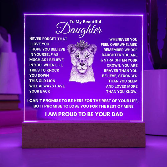 Heartfelt Gift for Daughter from Dad - I am proud to be your Dad - Color Changing Lamp