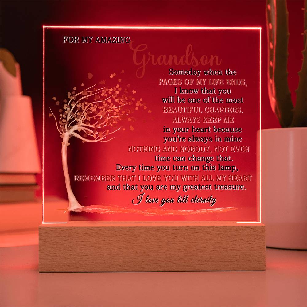 Hearfelt Gift for Grandson - Lamp of eternal love