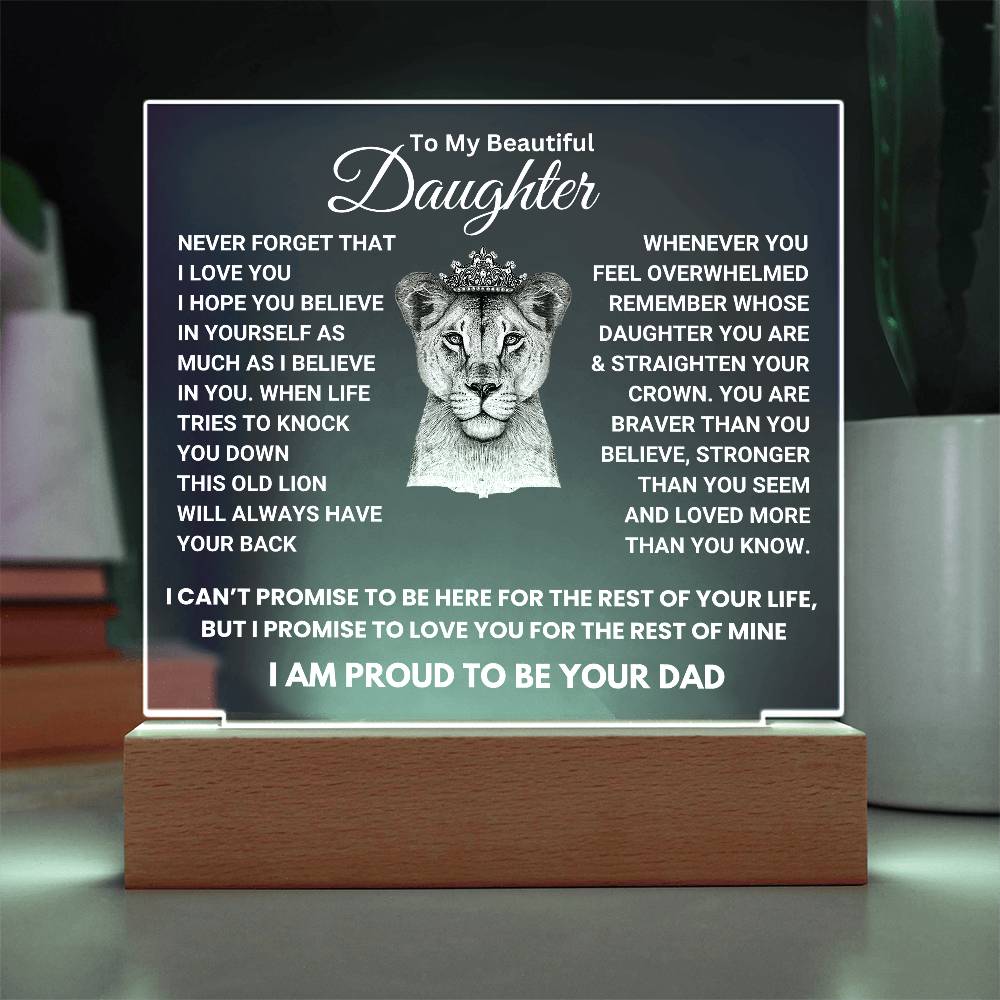 Heartfelt Gift for Daughter from Dad - I am proud to be your Dad - Color Changing Lamp