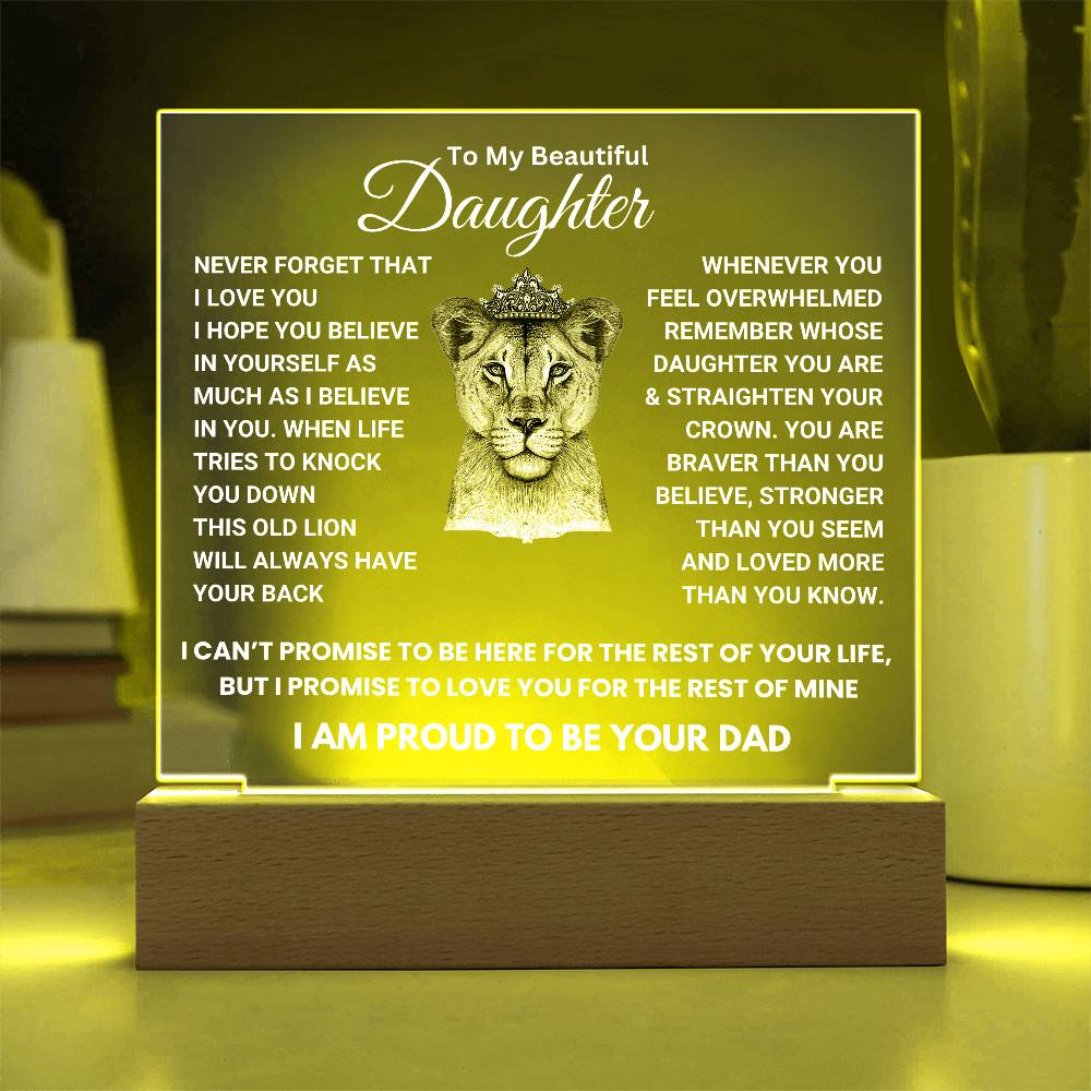 Heartfelt Gift for Daughter from Dad - I am proud to be your Dad - Color Changing Lamp