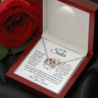 To My Sister - I am so lucky to have your presence - Gift for Sister - Interlocking Hearts Necklace