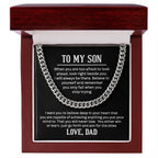 To My Son - When you are too afraid to look ahead - Cuban Link Chain Gift from Dad