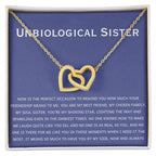 Unbiological Sister Necklace - Gift for Bonus Sister - Interlocking Hearts Necklace
