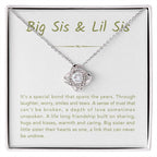 Big Sis & Lil Sis Necklace - It's a special bond that spans the years - Gift for Sisters - Love Knot Necklace