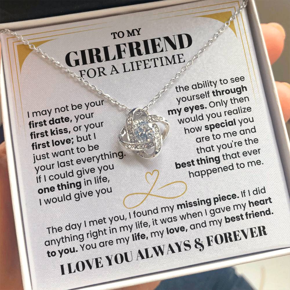 Gift for Girlfriend Necklace - Romantic Jewelry for Valentine’s Day, Birthday & Special Relationship Moments - Love Knot Necklace