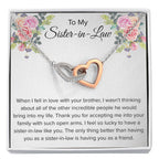 To My Sister In Law Necklace - Gift for Bonus Sister - Interlocking Hearts Necklace