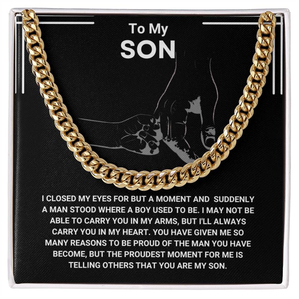 Gifts for Son, Men’s Cuban Link Chain, Durable & Timeless Necklace for Everyday Wear