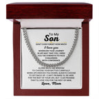 To My Son Necklace – Gift for Son from Mom – Cuban Link Chain