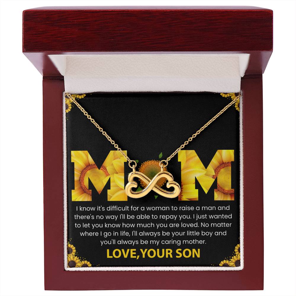 Mom - You Will Always Be My Caring Mother - Endless Love Necklace - Special Gift for Mom from Son