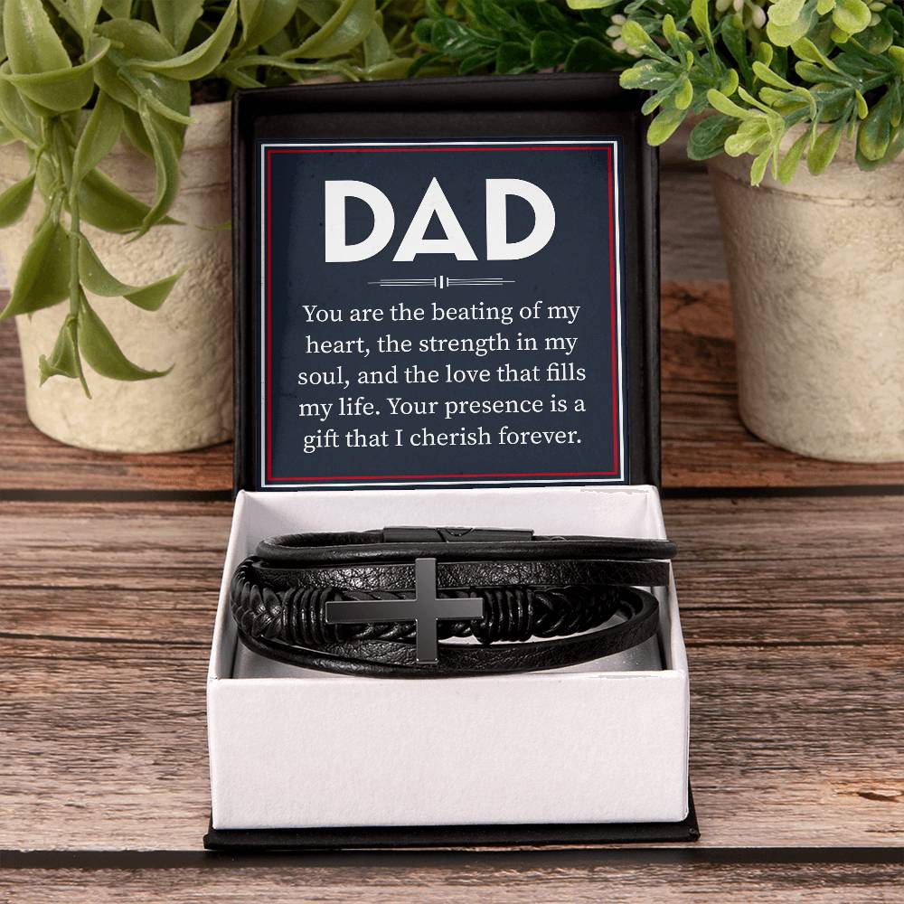Dad - You are the beating of my heart - Men's Cross Bracelet