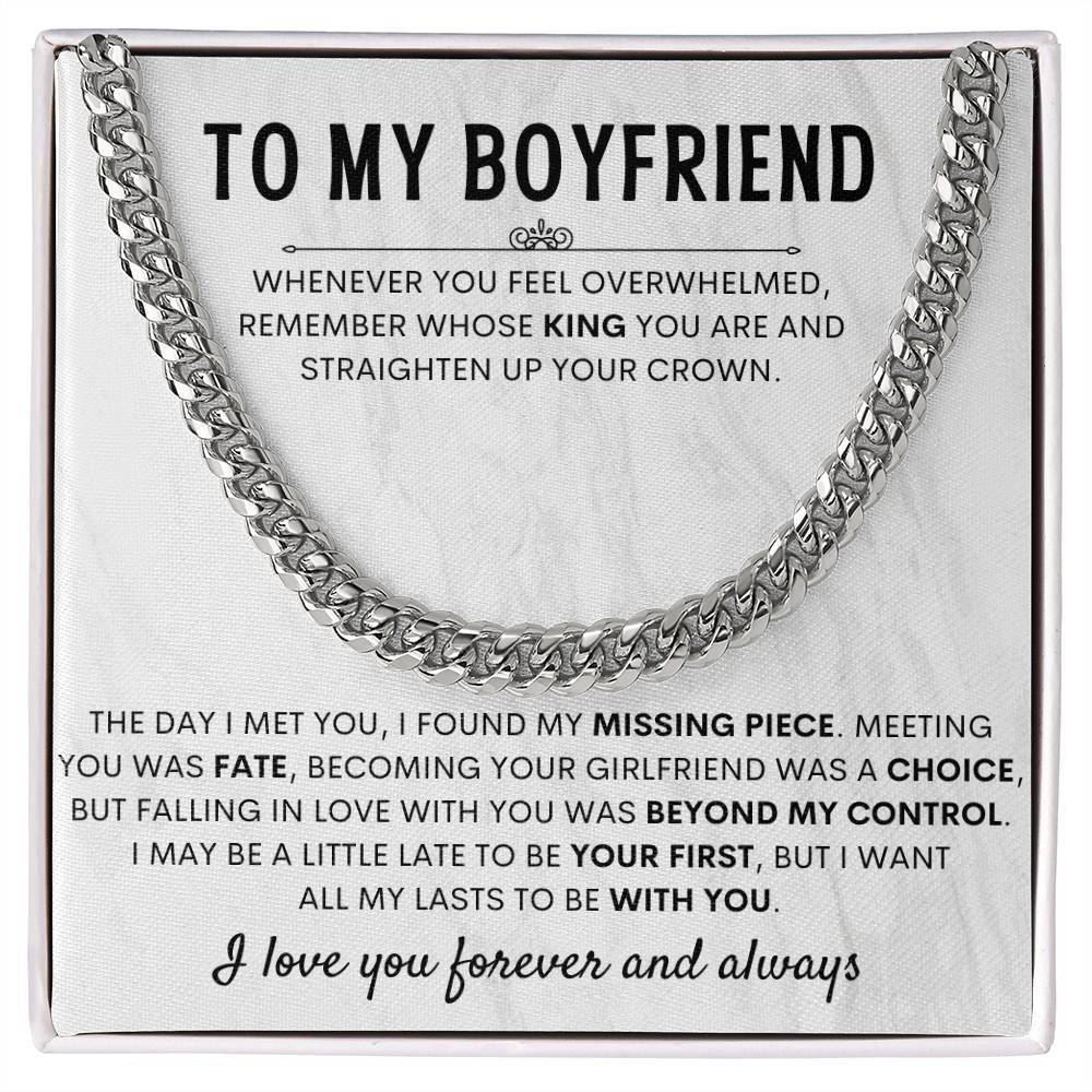 Girlfriend to Boyfriend Gift – Cuban Link Chain – Birthday & Anniversary Gift for Him
