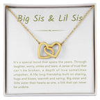 Big Sis & Lil Sis Necklace - It's a special bond that spans the years - Gift for Sisters - Interlocking Hearts Necklace