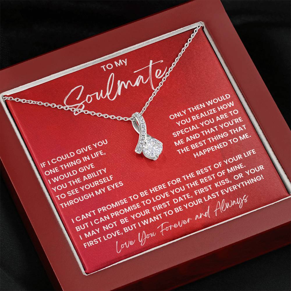 To My Soulmate Necklace - Soulmate Jewelry Gift for Valentine’s Day, Birthday & Romantic Celebrations - Alluring Beauty Necklace