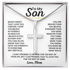 To My Son - Never forget I love you forever - Gift for Son from Mom - Artisan Cross Necklace