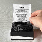 Gift for Son from Parents – Christmas, Birthday – Men’s Cross Bracelet