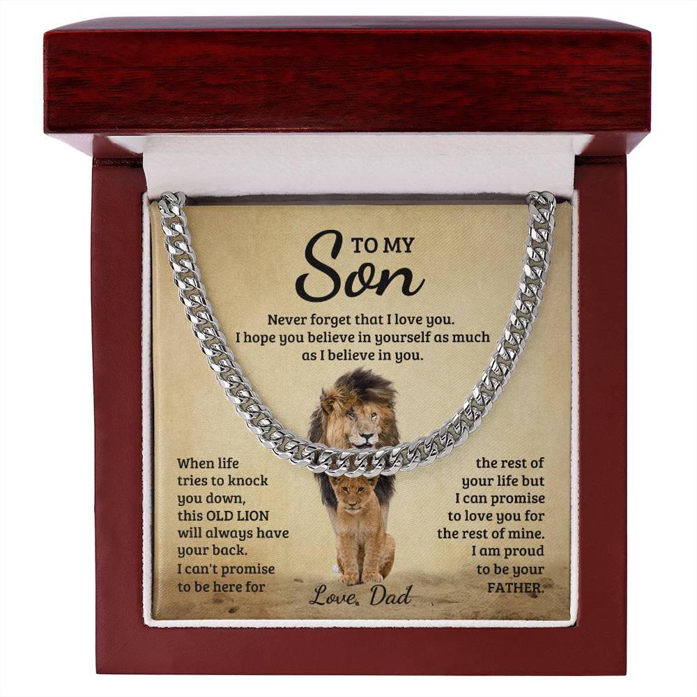 To My Son - Never forget that I love you - Cuban Link Chain Gift from Dad