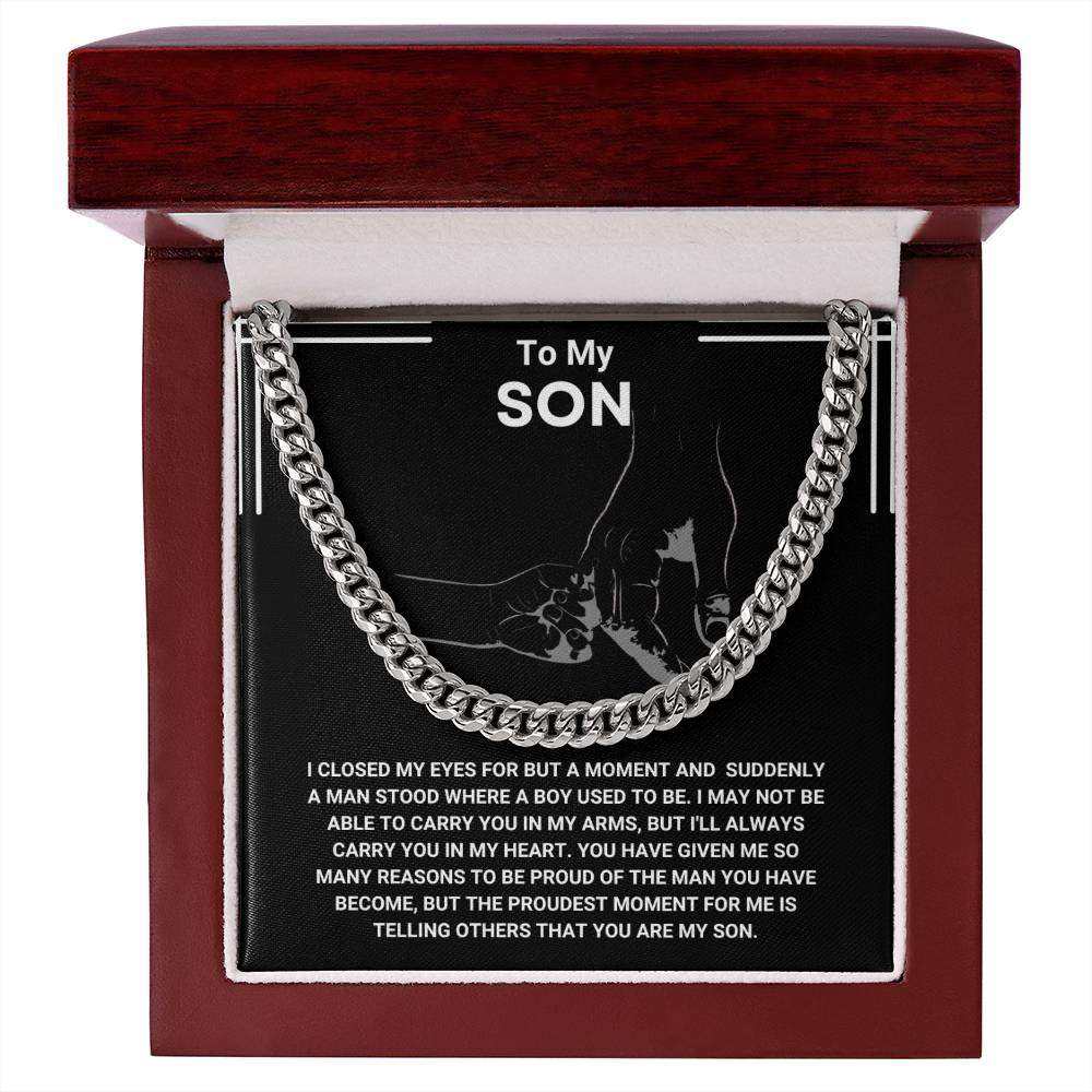 Gifts for Son, Men’s Cuban Link Chain, Durable & Timeless Necklace for Everyday Wear