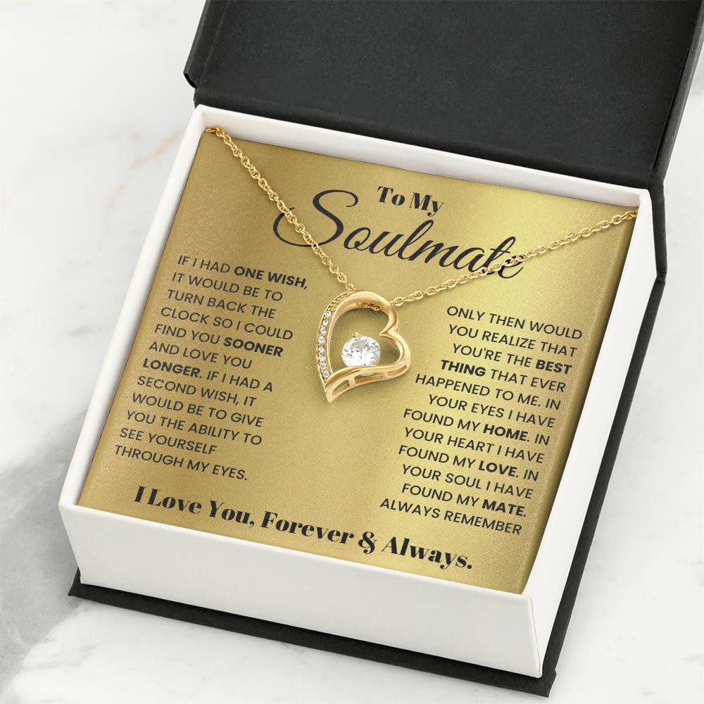 To My Soulmate Necklace - Soulmate Jewelry Gift for Valentine’s Day, Birthday & Romantic Celebrations - Forever Love Necklace