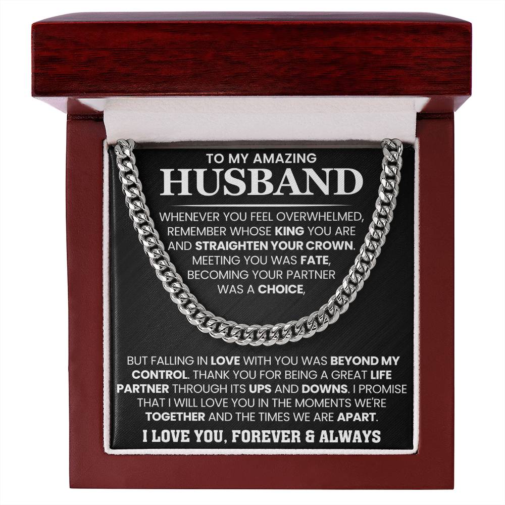 To My Husband – Cuban Link Chain – Anniversary & Birthday Gift from Wife