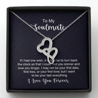 To My Soulmate Necklace - Soulmate Gift for Her for Valentine’s Day & Every Day Love - Heart-to-heart Pendant Necklace