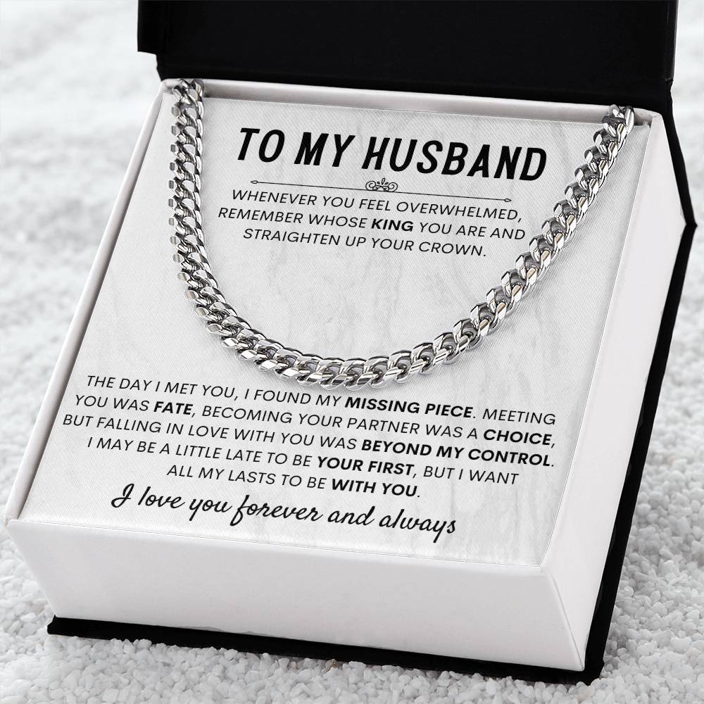 Wife to Husband Gift – Cuban Link Chain – Birthday & Anniversary Gift for Him
