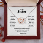 To My Sister - Jewelry Gift for Sister - I would still choose you as my friend - Interlocking Hearts Necklace