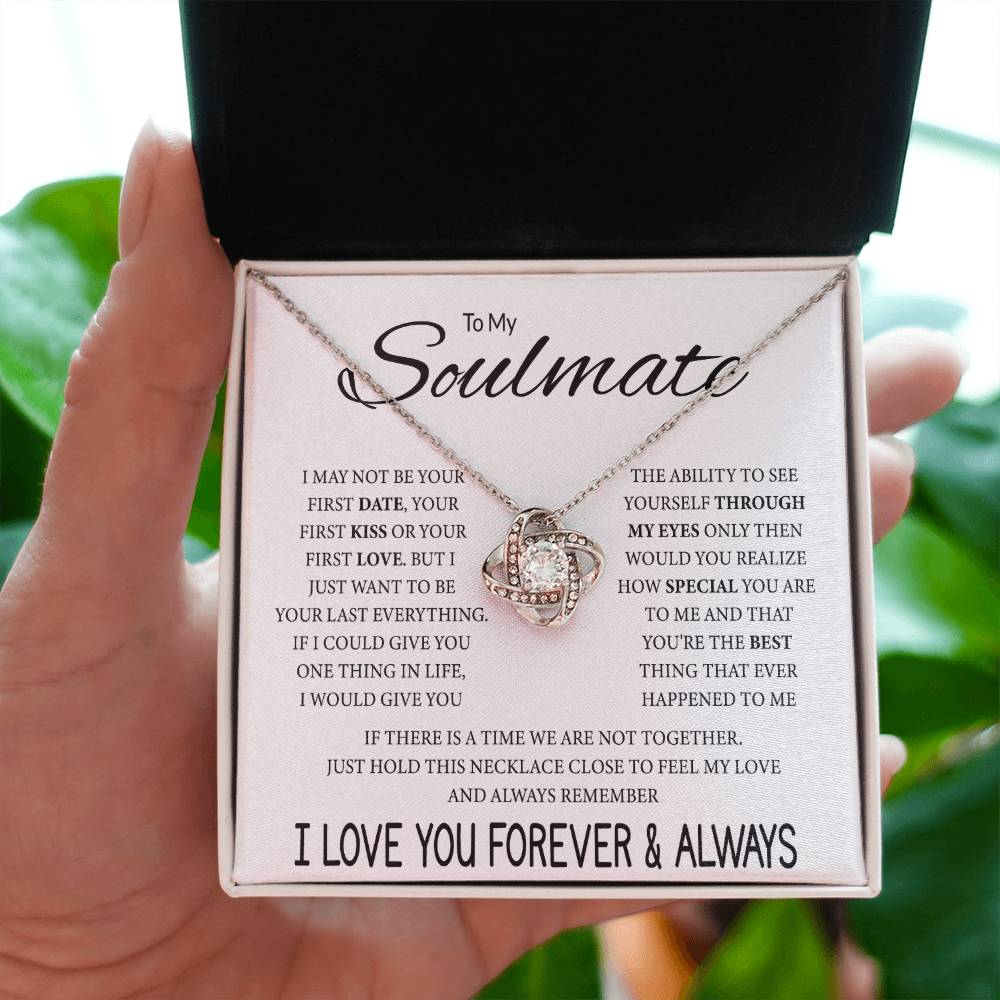 Soulmate Jewelry for Girlfriend - Romantic Necklace for Valentines & Birthdays - Love Knot Necklace