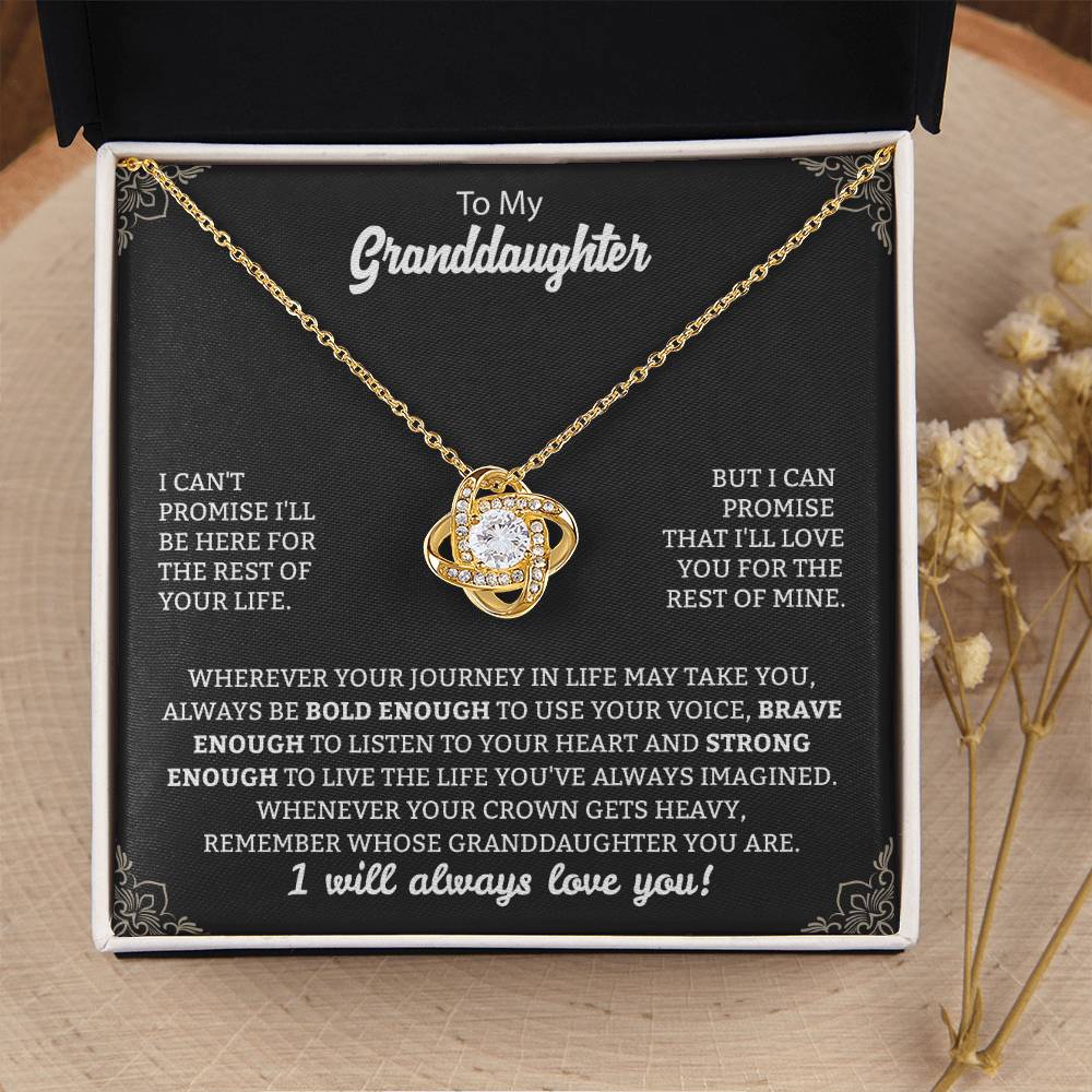 To My Granddaughter Necklace – Perfect Gift for Granddaughter Graduation & Birthday – Love Knot Necklace