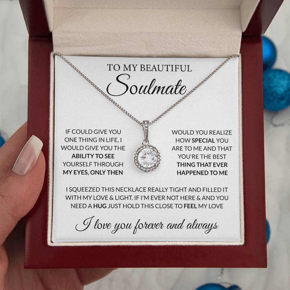 To My Beautiful Soulmate Necklace - Romantic Jewelry Gift for Her - Eternal Hope Necklace