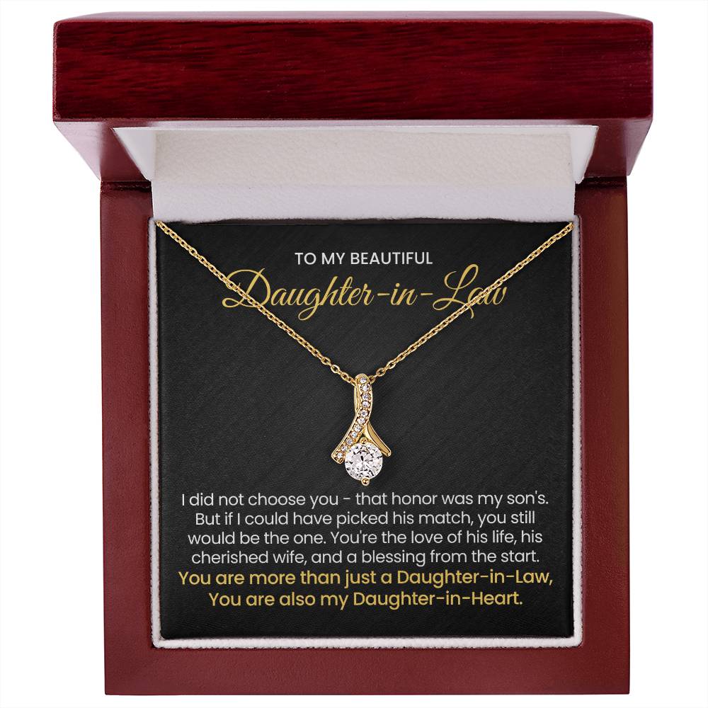 To My Daughter In Law - You are also my Daughter in heart - Alluring Beauty Necklace