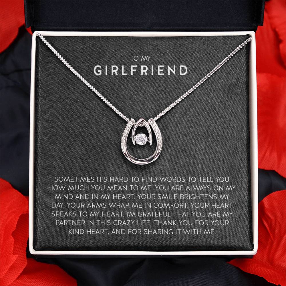 To My Girlfriend Necklace - Romantic Jewelry Gift for Christmas, Valentine’s Day & Surprises - Lucky In Love Necklace
