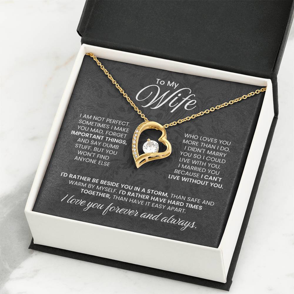 To My Wife - I Love You Forever & Always - Forever Love Necklace