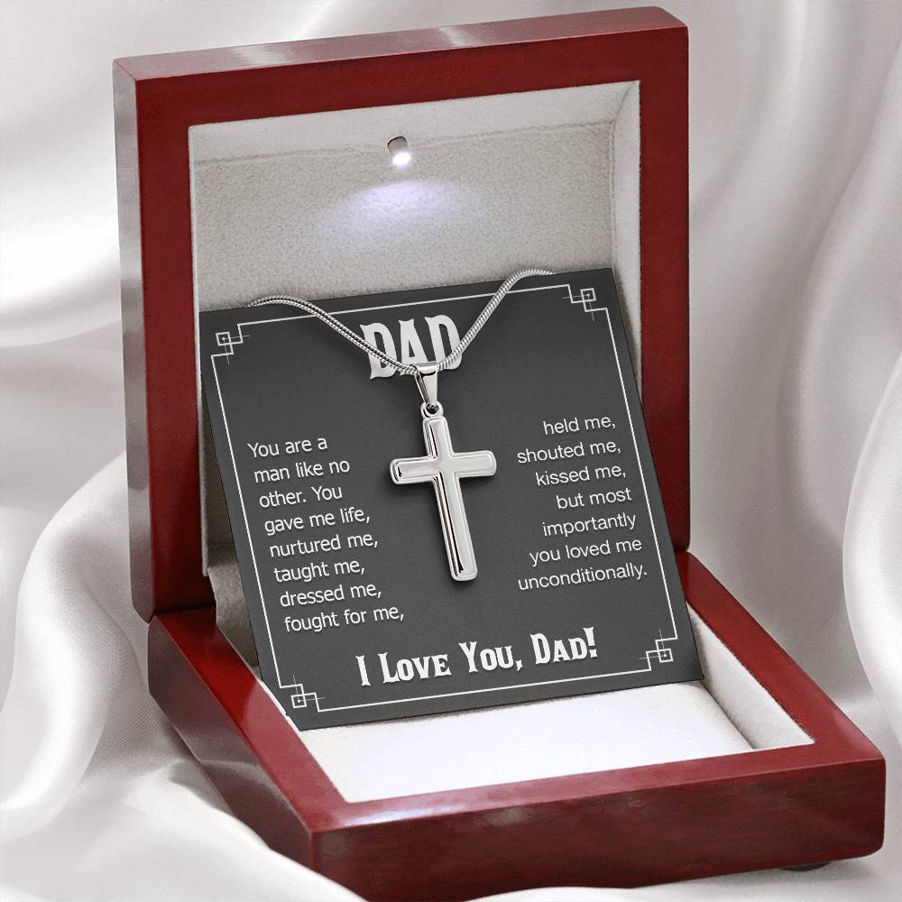 Dad - You are a man like no other - Present for Dad - Artisan Cross Necklace