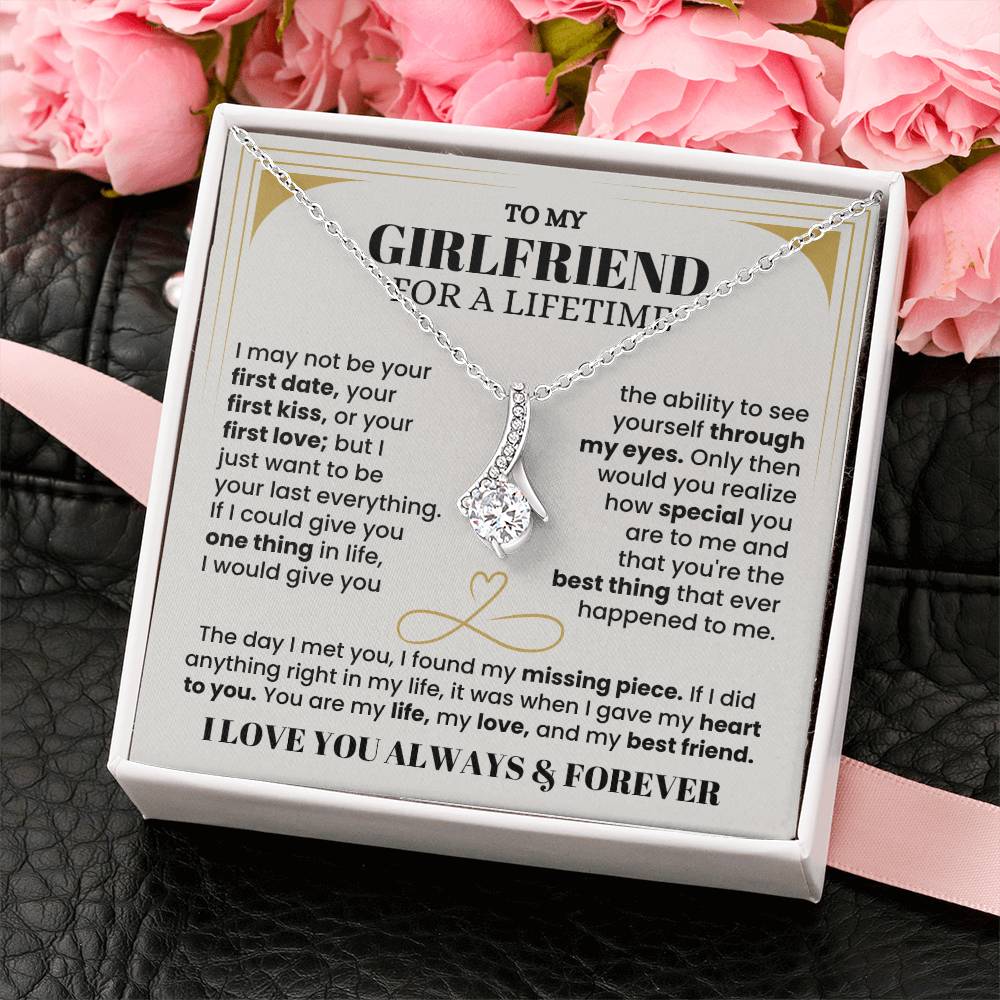To My Girlfriend Necklace - Soulmate Jewelry Gift for Valentine’s Day, Birthday - Alluring Beauty Necklace