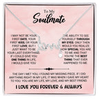 To My Beautiful Soulmate Necklace - Soulmate Gift Necklace for Romantic Gifting - Scripted Love Necklace