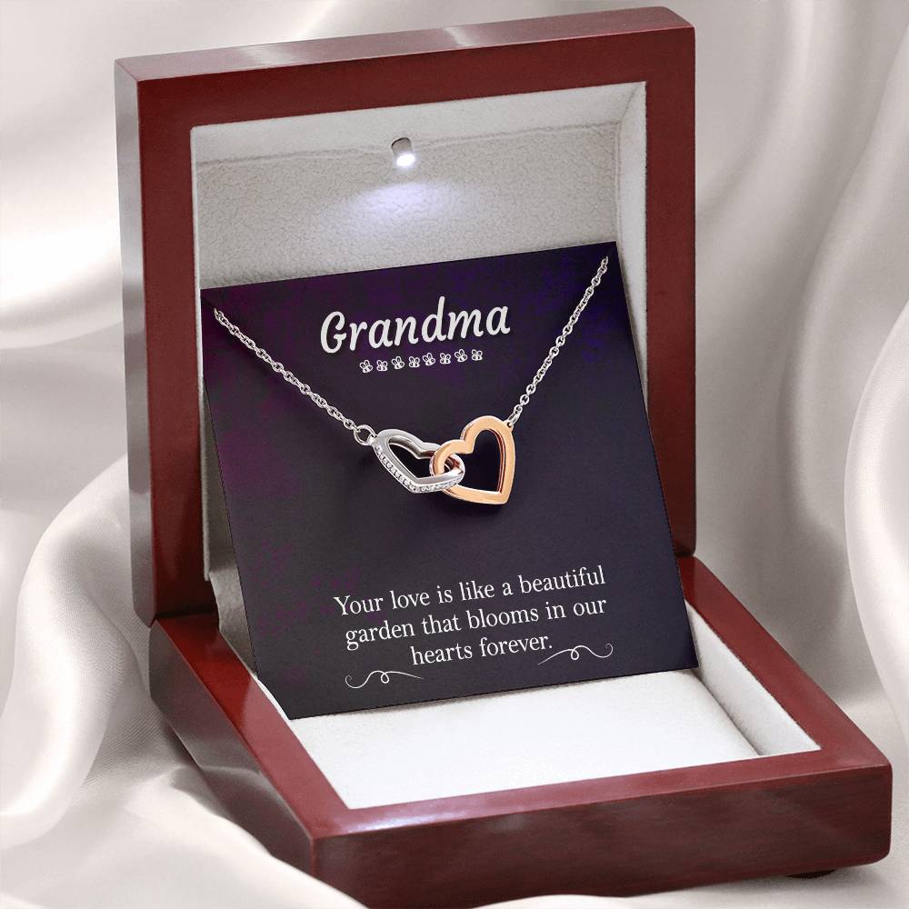 Present for Grandma - Interlocking Hearts Necklace