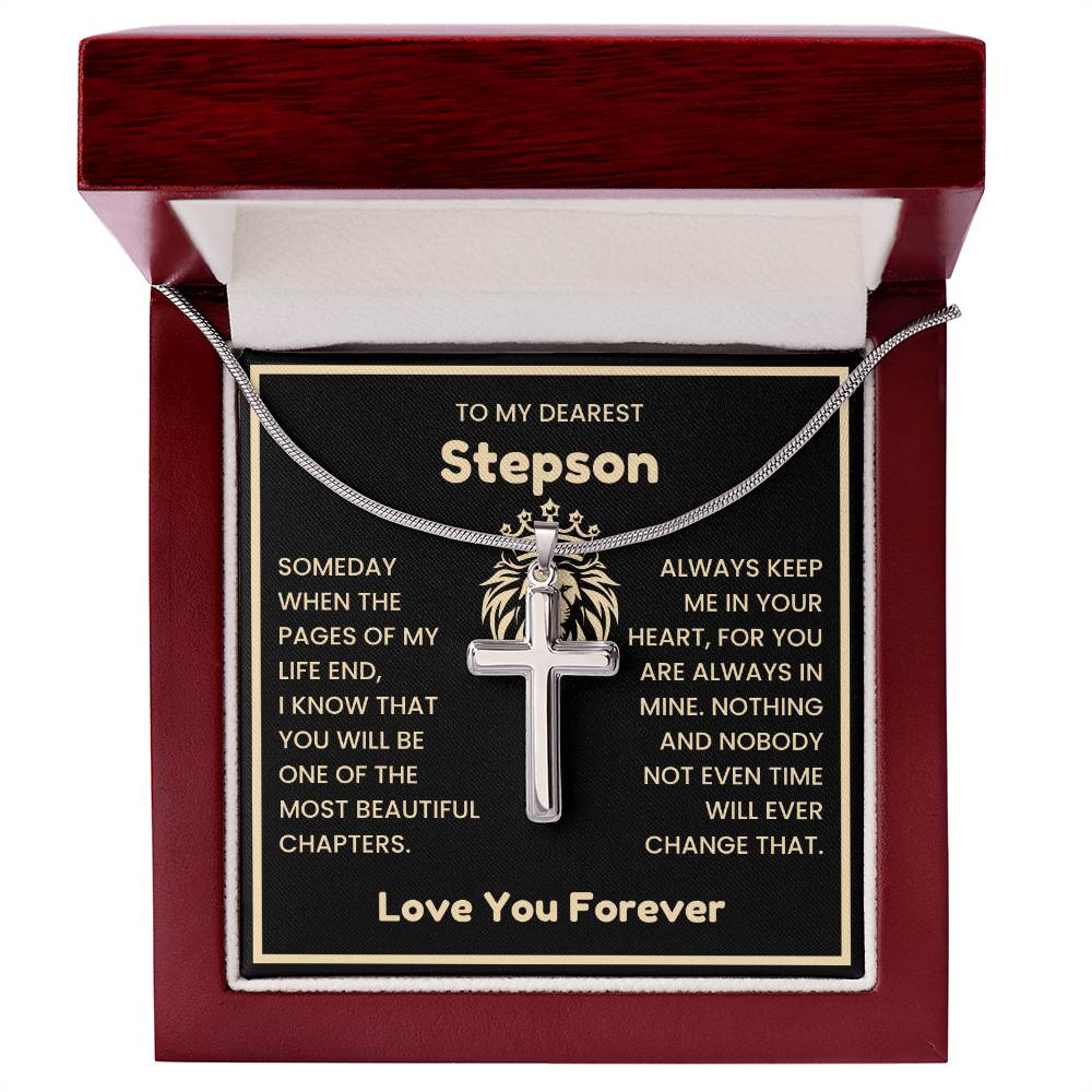 To My Dearest Son Necklace - Gift for Son - Always keep me in your heart - Artisan Cross Necklace