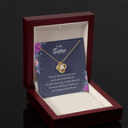 Heartfelt Sister Gift - There's no better friend than a sister - Love Knot Necklace
