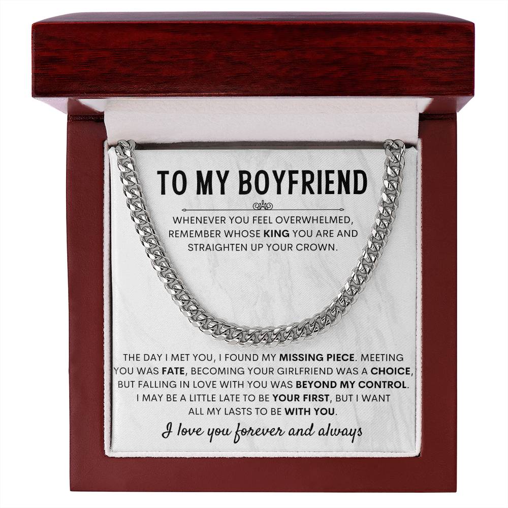 Girlfriend to Boyfriend Gift – Cuban Link Chain – Birthday & Anniversary Gift for Him