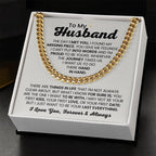 To My Husband - The Day I Met You - Cuban Link Chain - Anniversary & Birthday Gift from Wife