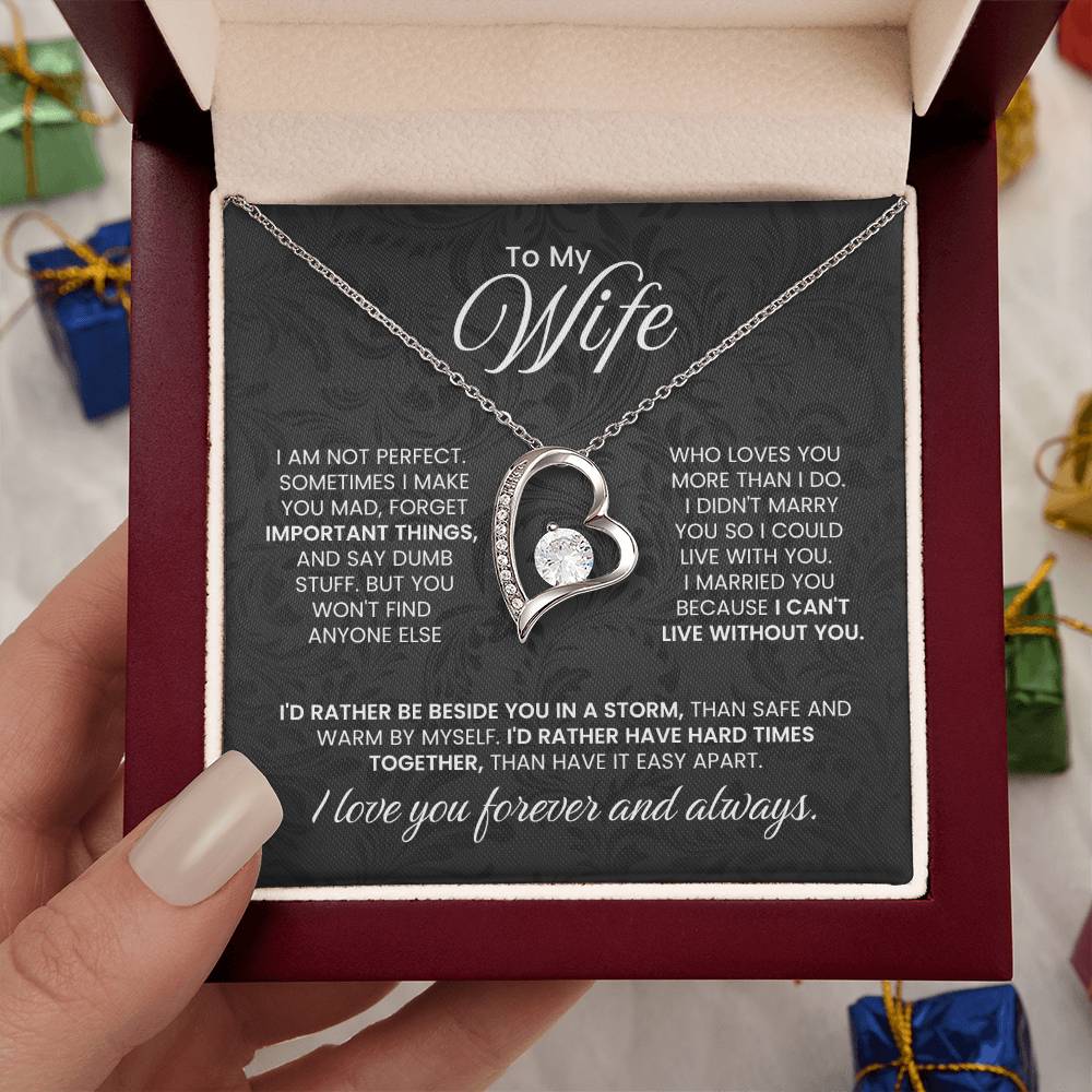 To My Wife - I Love You Forever & Always - Forever Love Necklace
