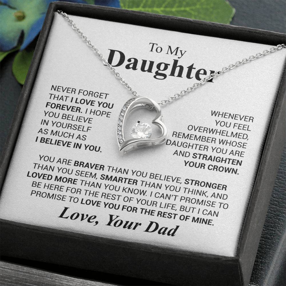 To My Daughter Necklace - Holiday Gift for Daughter from Dad - Forever Love Necklace