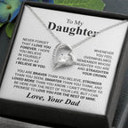To My Daughter Necklace - Holiday Gift for Daughter from Dad - Forever Love Necklace
