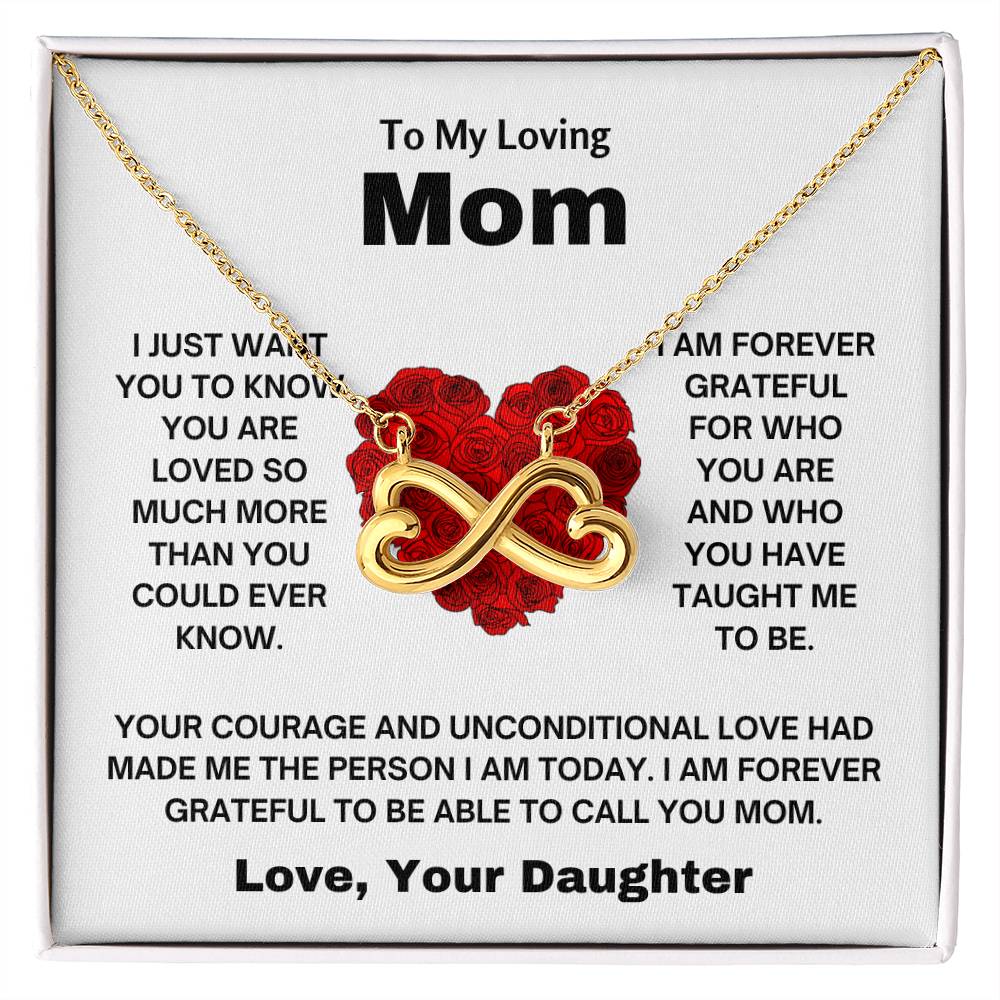 To My Amazing Mom - Gift for Mom from Daughter - I am forever grateful to be able to call you mom - Endless Love Necklace
