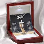 To My Son Necklace - Gift for Son from Dad - Never forget that I love you - Artisan Cross Necklace