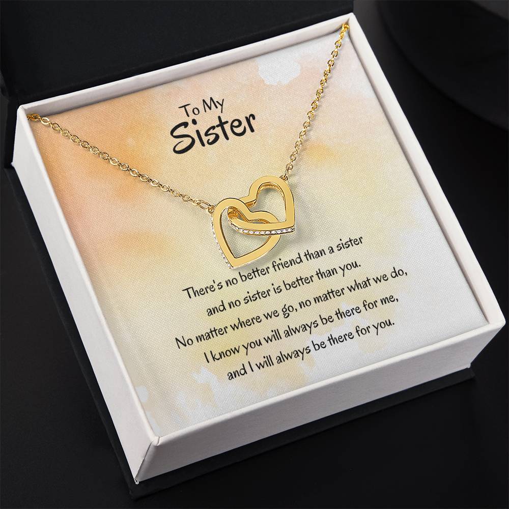 Gift for Sister - There's no better friend than a sister - Interlocking Hearts Necklace